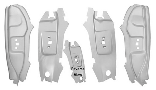 1967-1968 Mustang Dynacorn  inchesB inches Pillar Panel Set, Quarter Post, 4 pcs, Both Sides, Weld Thru Primer