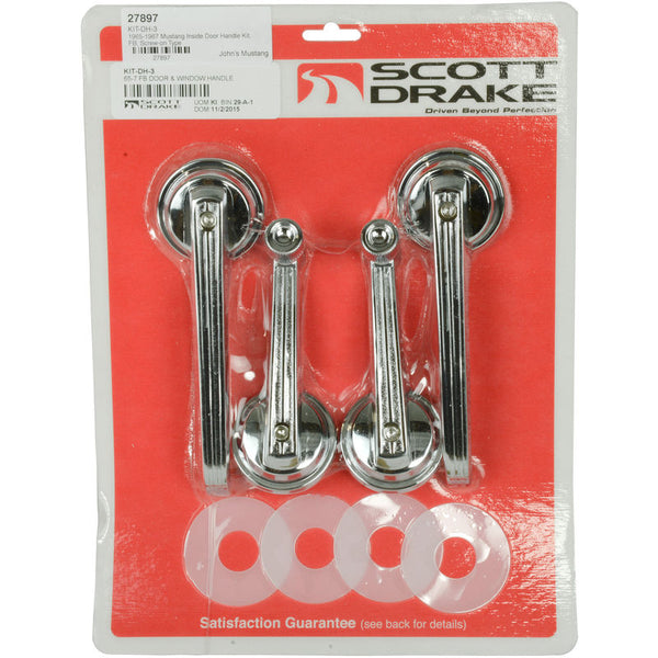 64-67 Mustang Billet Interior Handle Kit In Black Autoworks Parts