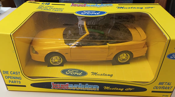 1994-1998 Mustang GT Convertible Model Car, Yellow - 1:18 Scale