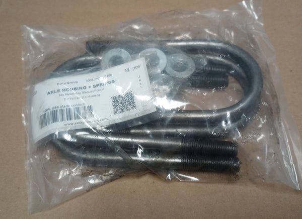 1965-1966 Mustang Rear Leaf Spring U-Bolt Kit - USA
