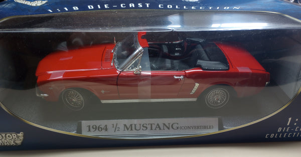 1964 Mustang Model Car, 64 1/2 Convertible, Red - 1:18 Scale