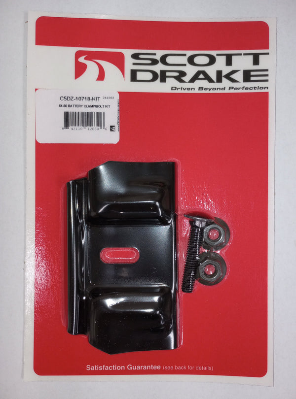 1965-1966 Mustang Battery Hold Down Clamp Kit, 24F, Heavy Duty Battery