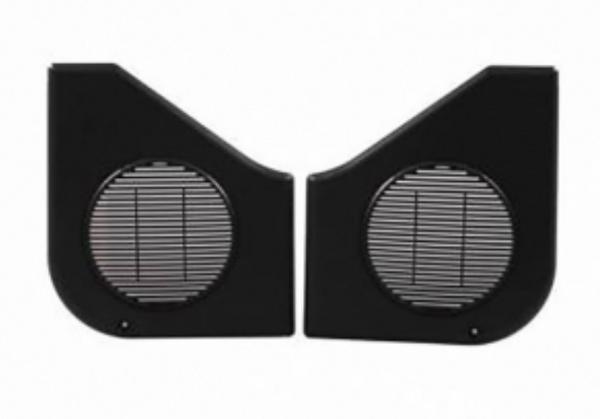 1987-1993 Mustang Door Speaker Grilles, Black, incl. Fasteners, RH & LH