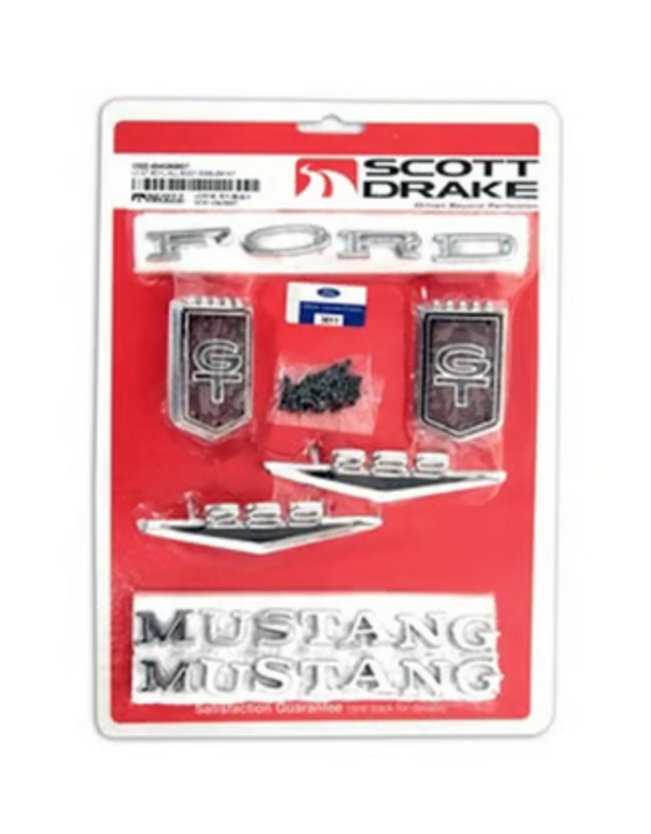 1966 Mustang Emblem Kit, GT, V8