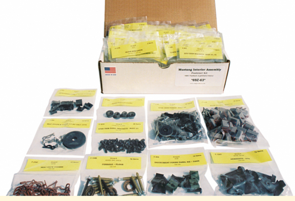 1970 Mustang Master Interior Fastener Kit, Coupe, Dark Color, 277 pcs