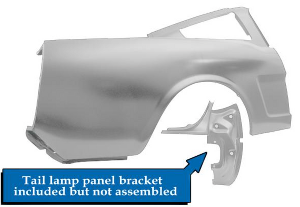 1965-1966 Mustang Dynacorn Quarter Panel Assembly, Fastback, RH