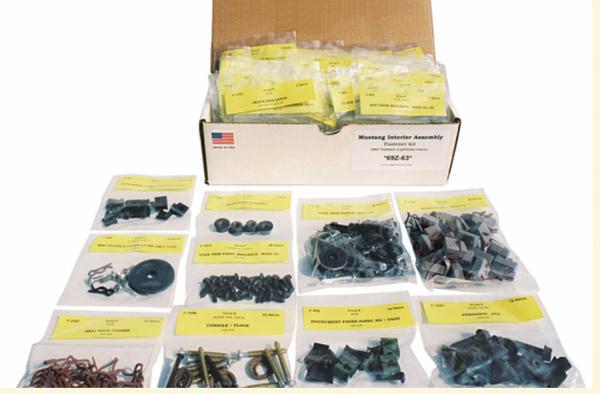 1968 Mustang Master Interior Fastener Kit, Convertible, Standard & Deluxe, 264 pcs