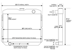 1969-1970 Mustang Radiator, Aluminum, 6 cyl. 250 eng., 67-69 with Late Model V8 Engines