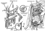 1965-1968 Mustang Quarter Window Inner Upper Stop Set.