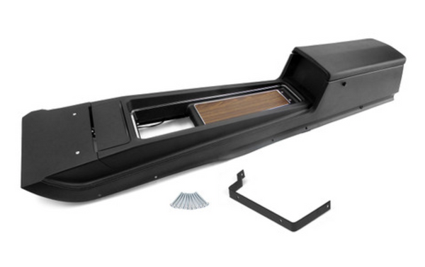 1970 Mustang Console Assembly, Complete, A/T, Deluxe Woodgrain