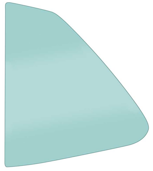 1969-1970 Mustang Quarter Window Glass, Fastback, Tinted, LH