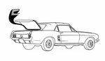 1967-1968 Mustang Trunk Lid Weatherstrip, Fastback