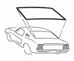1965-1968 Mustang Back Glass Weatherstrip, Coupe, USA