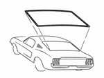 1965-1968 Mustang Back Glass Weatherstrip, Coupe, Ford NOS