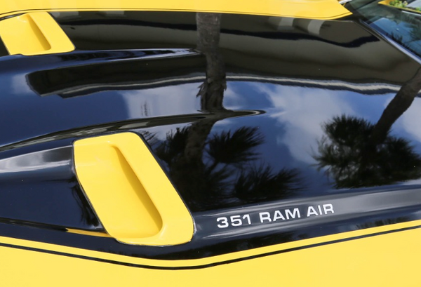 1971-1973 Mustang Ram Air Hood Decals,  inches351 Ram Air inches, Argent - Pair