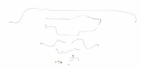 1967 Mustang SS Brake Line Kit, Standard Drum, V8, 8 inches & 9 inches Axle, After 2/67