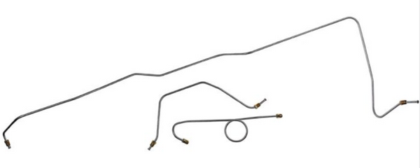 1964-1965 Mustang Pre-Bent Front Brake Line Set, Power Drum, 3 pcs