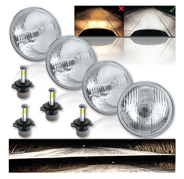 1969 Mustang LED Headlights, Set. - Hi/Low Super Brite