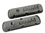 1964-1973 Aluminum Valve Covers, (260, 289, 302, 351W), OE  inchesCOBRA inches LOGO - BLACK