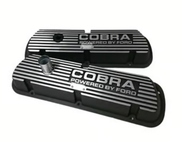 1964-1985 Mustang Valve Covers, V8 (260, 289, 302, 351W, exc. Boss 302 & EFI),  inchesCOBRA POWERED BY FORD inches