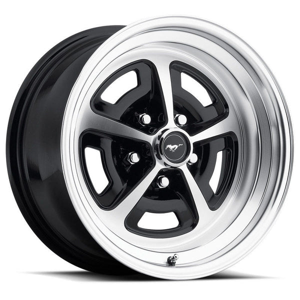1965-1973 Mustang Legendary Magnum 500 Alloy Wheel, 15 X 7, Gloss Black, Machined