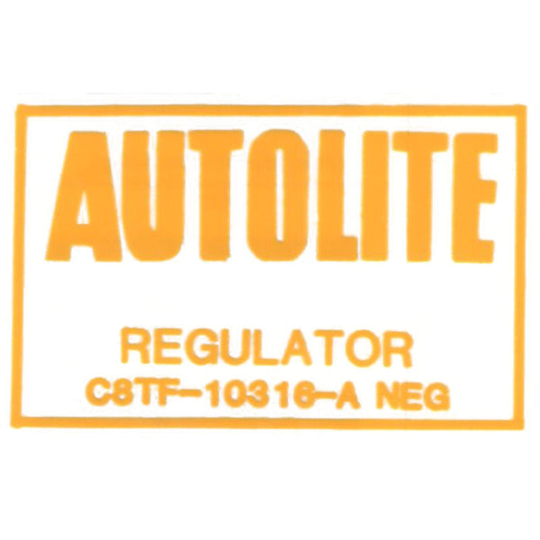 1968-1970 Mustang High Perf. Voltage Regulator Decal
