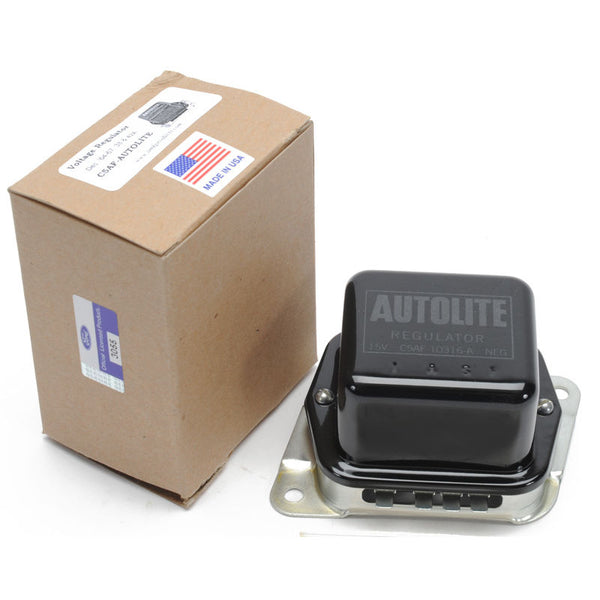 1965-1966 Mustang Voltage Regulator, w/o Air, Blk, w/Silver