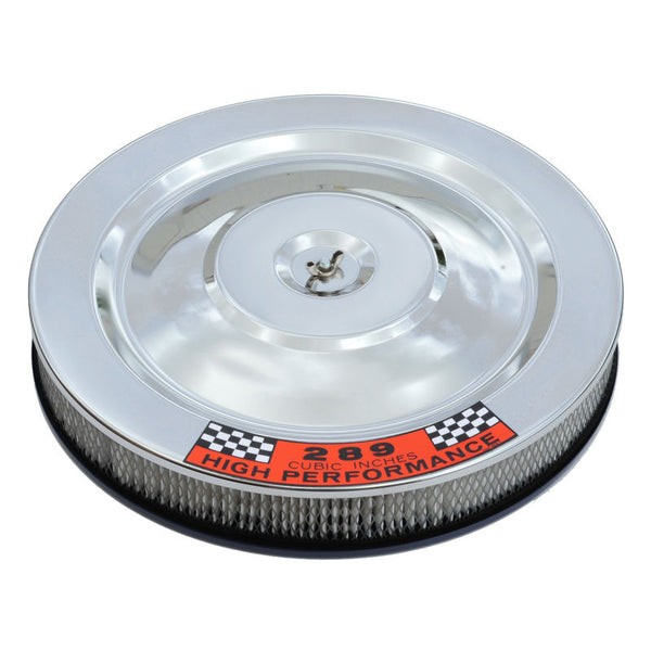 1964-1973 Mustang Chrome HiPo Air Cleaner, 2 bbl, 4 bbl