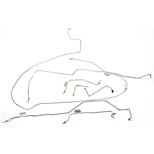 1965-1966 Mustang SS Brake Line Kit, Std Disc, Dual Reservoir, 8 cyl, 8 inches & 9 inches Axle, Factory Dual Exhaust