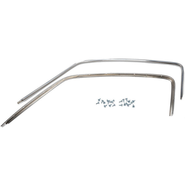 1967-1968 Mustang Roof Drip Rail Weatherstrip Channels, Door Sash, FB, Stainless Steel