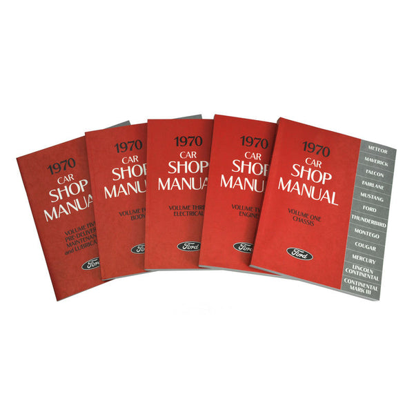 1970 Mustang Shop Manuals 5-Book Set