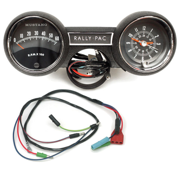1964-1965 Mustang Rally Pac, 8 cyl, 6000 RPM,  inchesMustang inches Logo