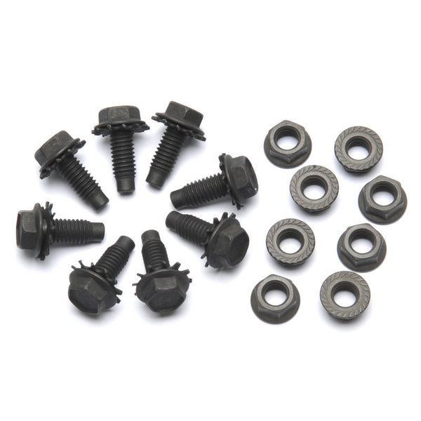 1965-1966 Mustang Cowl Brace Bolt Set, Black, 16 pcs