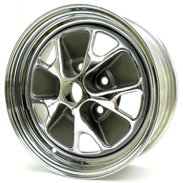 1965-1967 Mustang Styled Steel Wheel, 14x6, Chrome