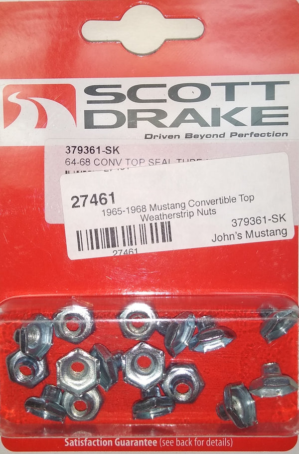 1965-1968 Mustang Convertible Top Weatherstrip Nuts