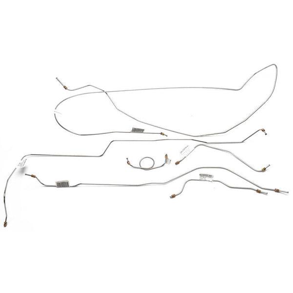 1964-1965 Mustang SS Brake Line Kit, Std Drum, 8 cyl, Factory, Single Exhaust