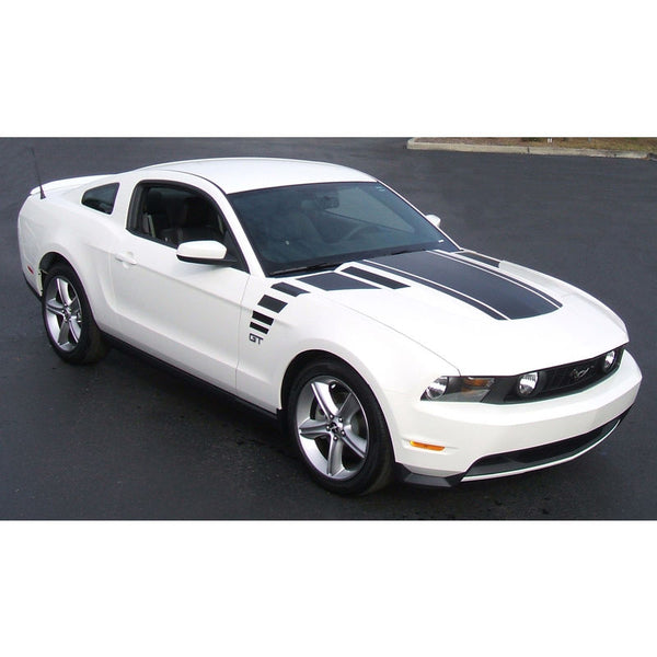 2010-2011 Mustang Triple Hood Bulge Strip, w/Faders, No Scoop