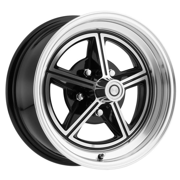 1965-1973 Mustang Legendary Magstar II Alloy Wheel, 15 X 7, Gloss Black, Machined