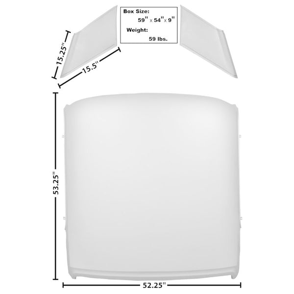 1965-1966 Mustang Dynacorn Roof Panel Set, Coupe, Weld Thru Primer, w/2 Sail Panels, Not Attached, 3 pcs