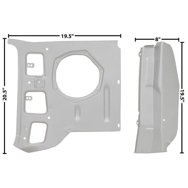 1969-1970 Mustang Dynacorn Pillar Panel, Inner, Weld Thru Primer, RH