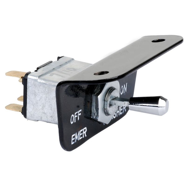 1966 Mustang Emergency Flasher Switch, Includes Bracket, w/o Wiring, w/Spade Terminals, After 3/1/66