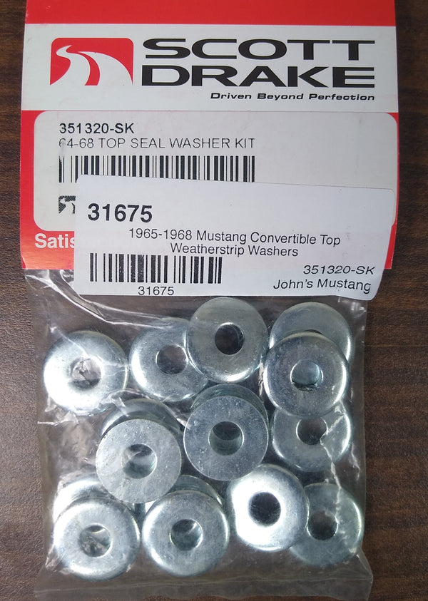 1965-1968 Mustang Convertible Top Weatherstrip Washers
