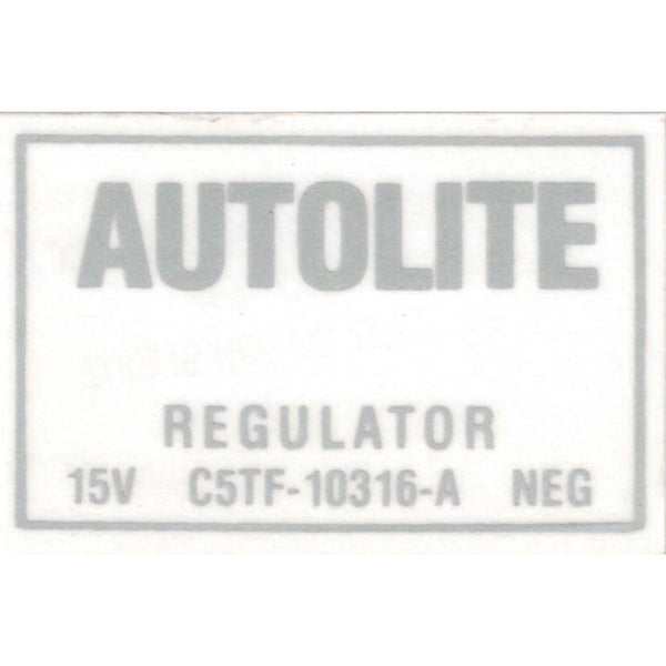 1965-1966 Mustang Voltage Regulator Decal, Silver