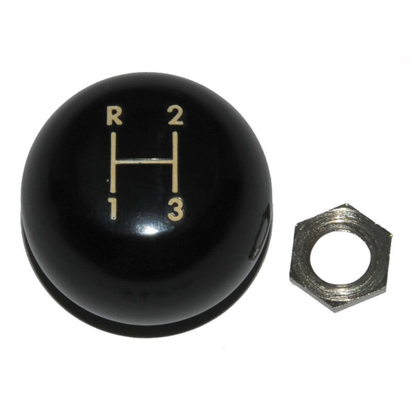 1965-1967 Mustang Transmission Gear Shift Lever Knob, 3 Speed, Black, Early 67
