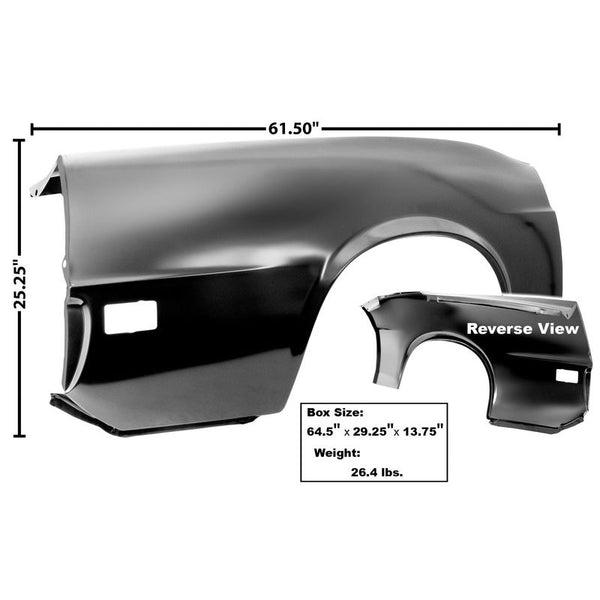 1970 Mustang Dynacorn Quarter Panel Assembly, Conv, RH, Weld Thru Primer