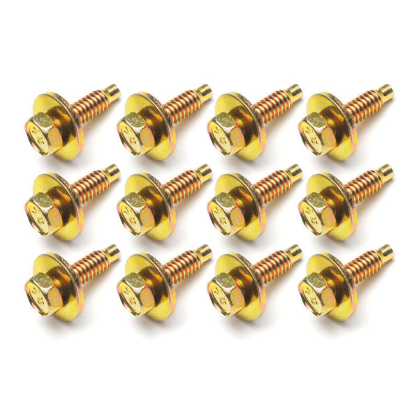 1971-1973 Mustang Yellow Dichromate Plated Fender Bolt Set, Economy, 12 pcs