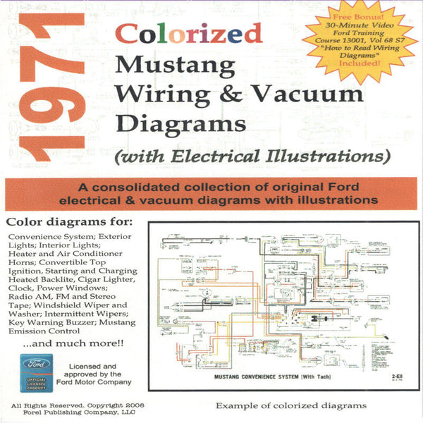 1971 Mustang Wiring & Vacuum Diagram (CDROM)
