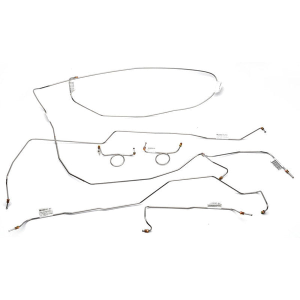 1965-1966 Mustang SS Brake Line Kit, Std Disc, 8 cyl, 8 inches & 9 inches Axle, Dual Exhaust, Factory Style Proportioning Valve