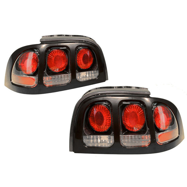 1996-1998 Mustang Eurolite Tail Light Kit, Carbon fiber (B)