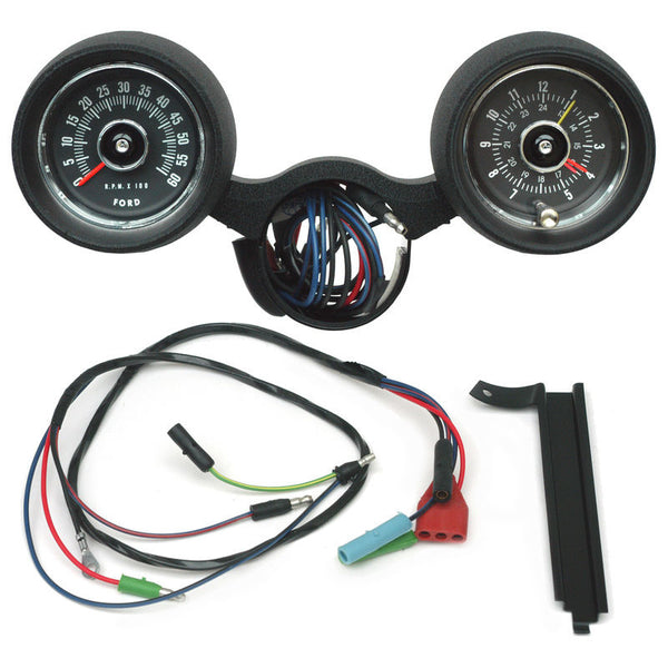 1966 Mustang Rally Pac, 8 cyl, 6000 RPM,  inchesFord inches Logo